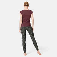 Women's Slim-Fit Fitness Leggings Fit+ 500 - Grey Print