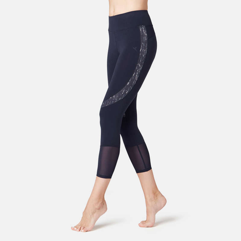 WOMAN T SHIRT LEGGING SHORT Fitness and Gym - 520 Gym 7/8 Leggings - Navy NYAMBA - Gym Activewear