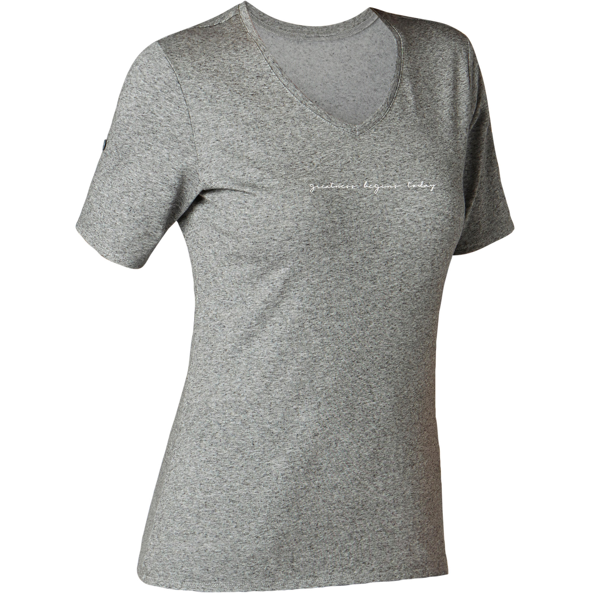 

510 Women's Regular-Fit Gentle Gym & Pilates T-Shirt - Grey Print