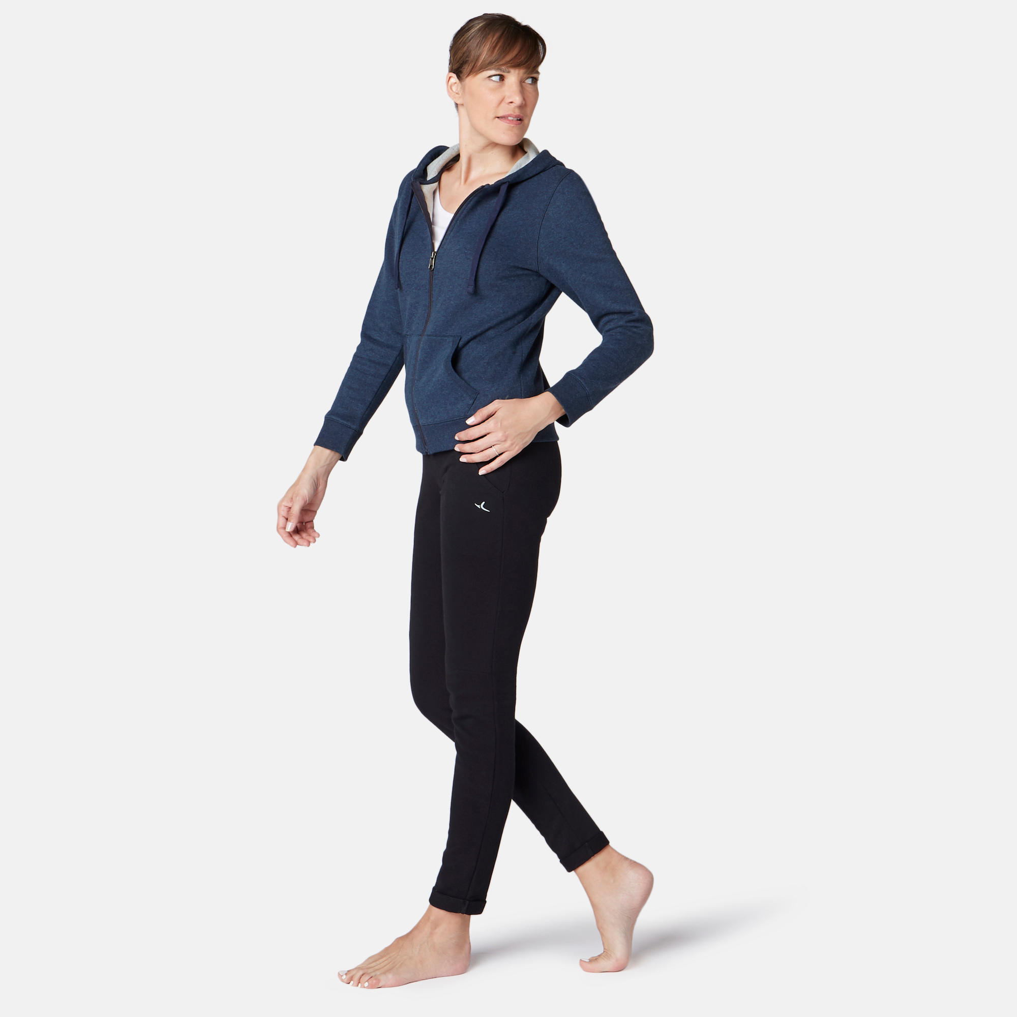 Women's Hooded Jacket 500 - Navy Blue 2/7