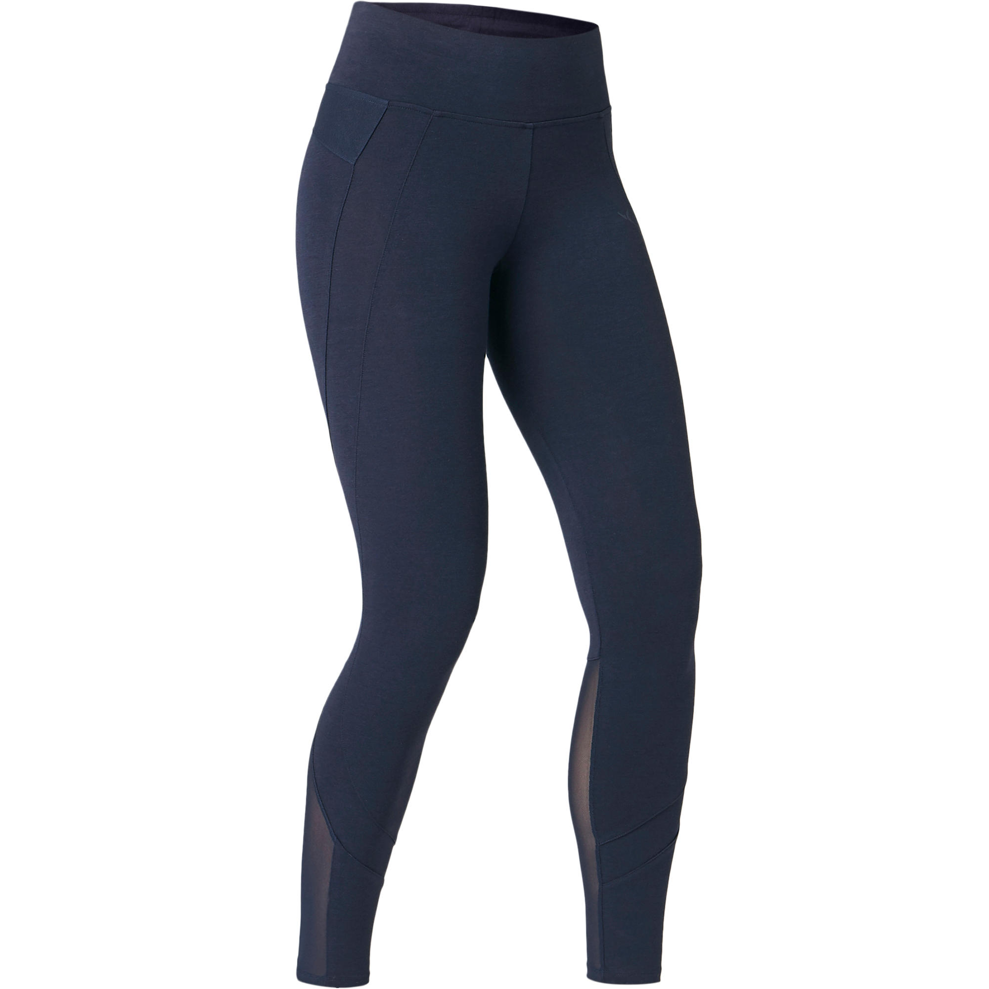 Legging sport taille haute 520 femme en coton bleu marine Decathlon