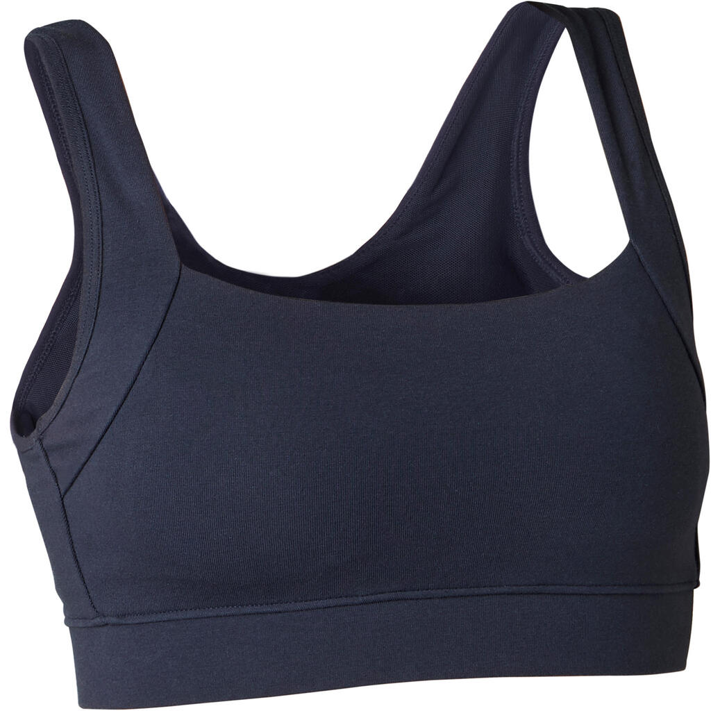 Brassière Coton Gym douce femme bleu marine