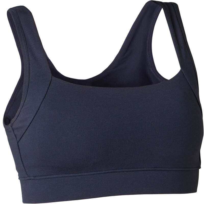 WOMAN T SHIRT LEGGING SHORT Fitness and Gym - Women's Gym Cotton Sports Bra DOMYOS - Gym Activewear