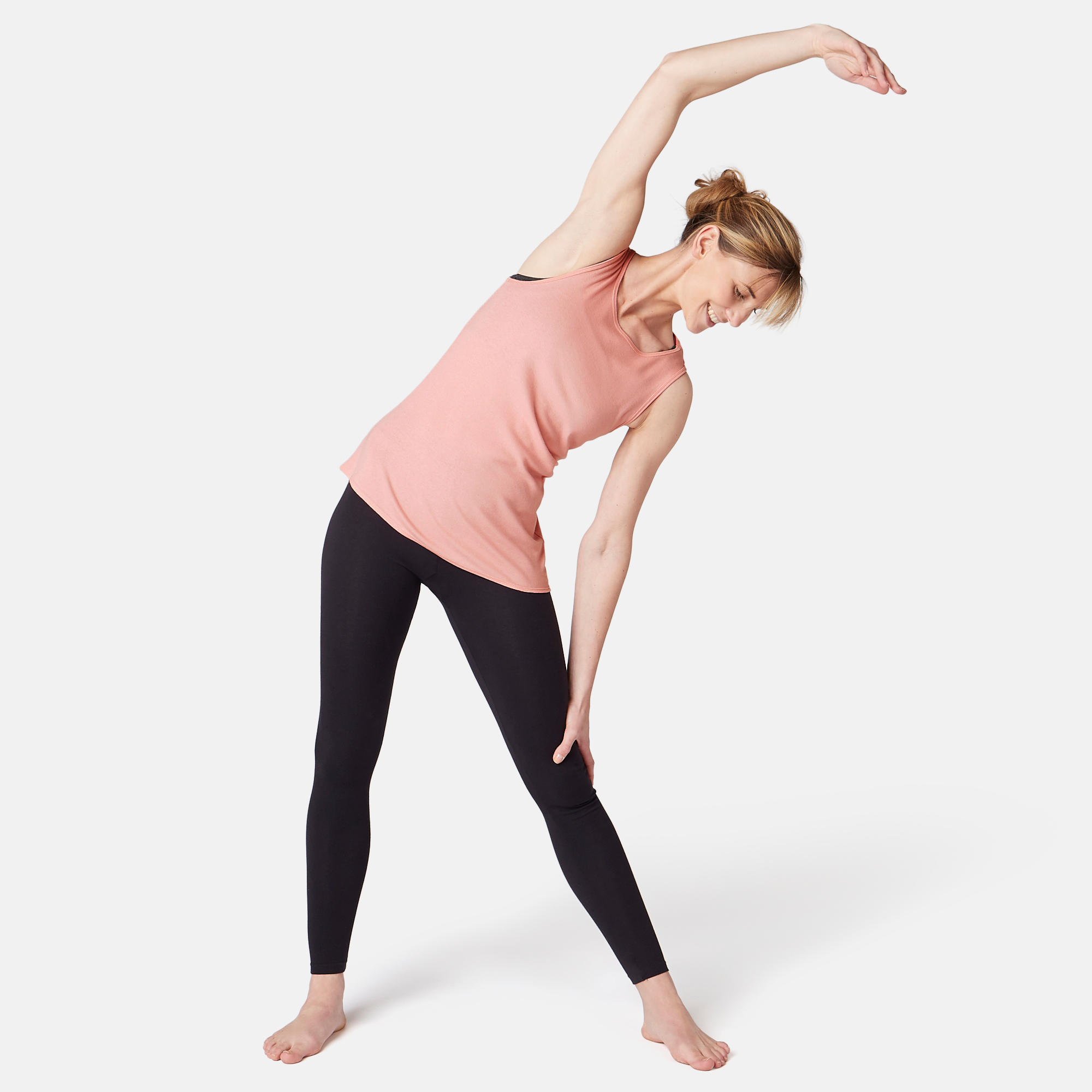 500 Women's Gentle Gym & Pilates Tank Top - Dark Mottled Red 3/7