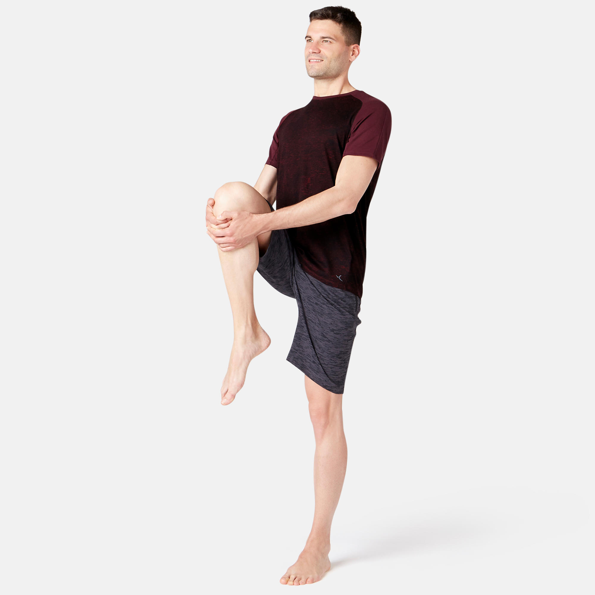 520 Regular-Fit Pilates & Gentle Gym T-Shirt - Burgundy Print 4/8