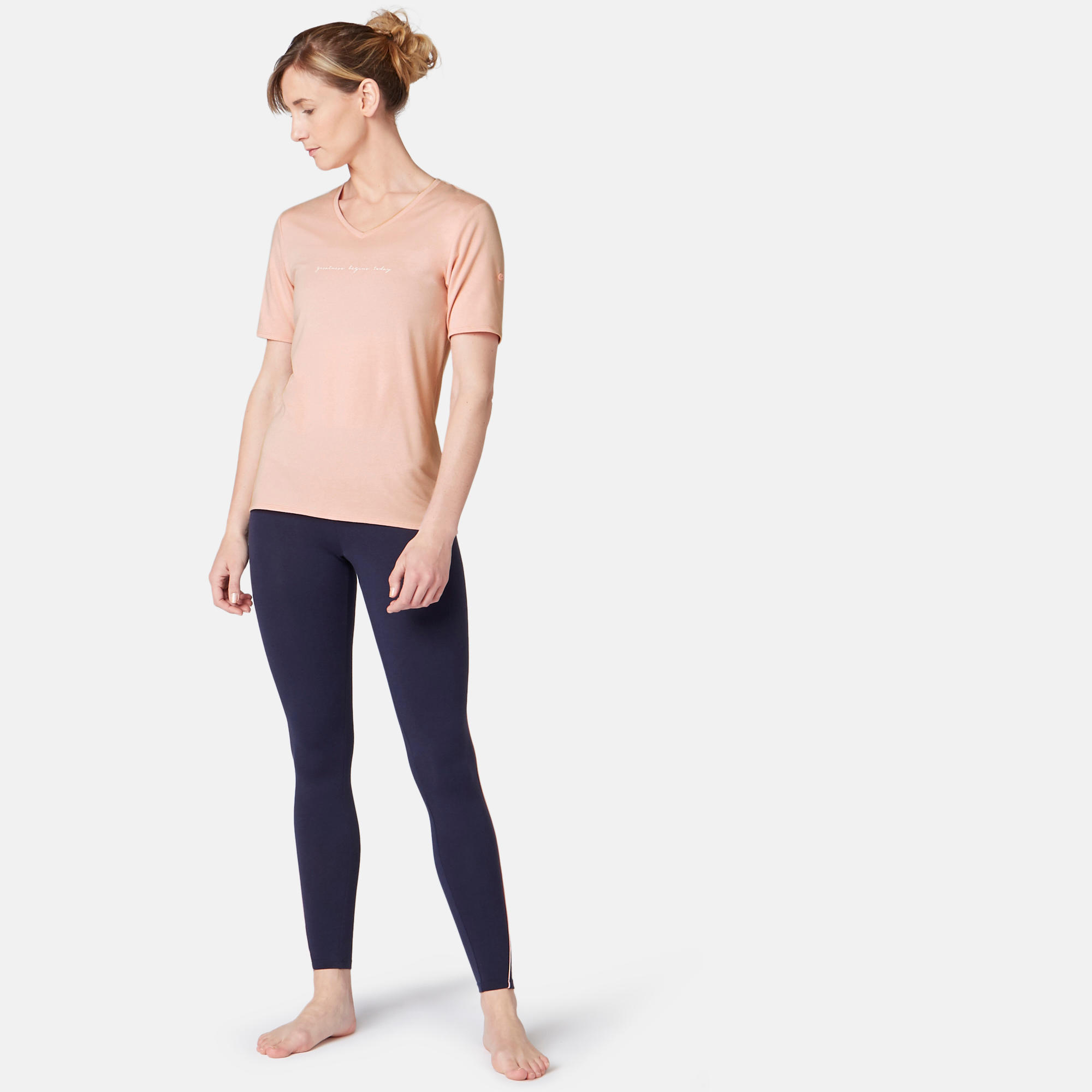 510 Women's Regular-Fit Gentle Gym & Pilates T-Shirt - Pink Print 2/7