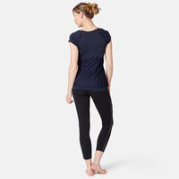 T-Shirt 2 en 1 Pilates Gym douce femme bleu marine