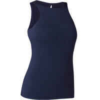 Women's Fitted Crew Neck Fitness Synthetic Tank Top 900 - Navy Blue
