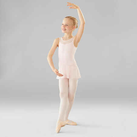 Girls' Mixed Media Ballet Leotard - Light Pink