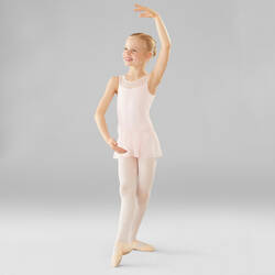 Girls' Mixed Media Ballet Leotard - Light Pink