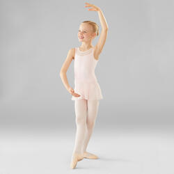 Justaucorps danse classique rose pale bi-matière fille