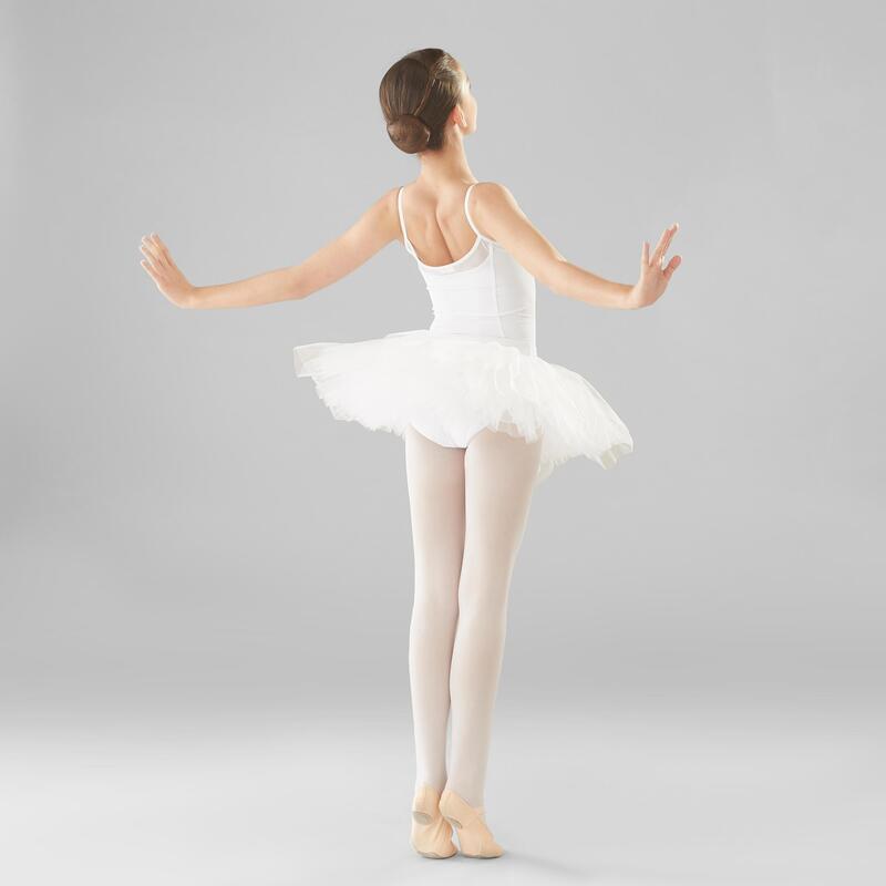 Tanzbody Ballett mit Trägern Mädchen weiss