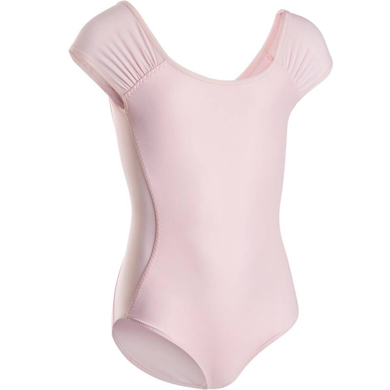 Trusa de ballet manga corta con falda para Niña Starever 100 rosado pastel  - Decathlon