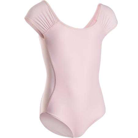 Justaucorps danse classique rose pale manches courtes fille