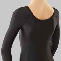 Girls' Long-Sleeved Ballet Leotard - Black