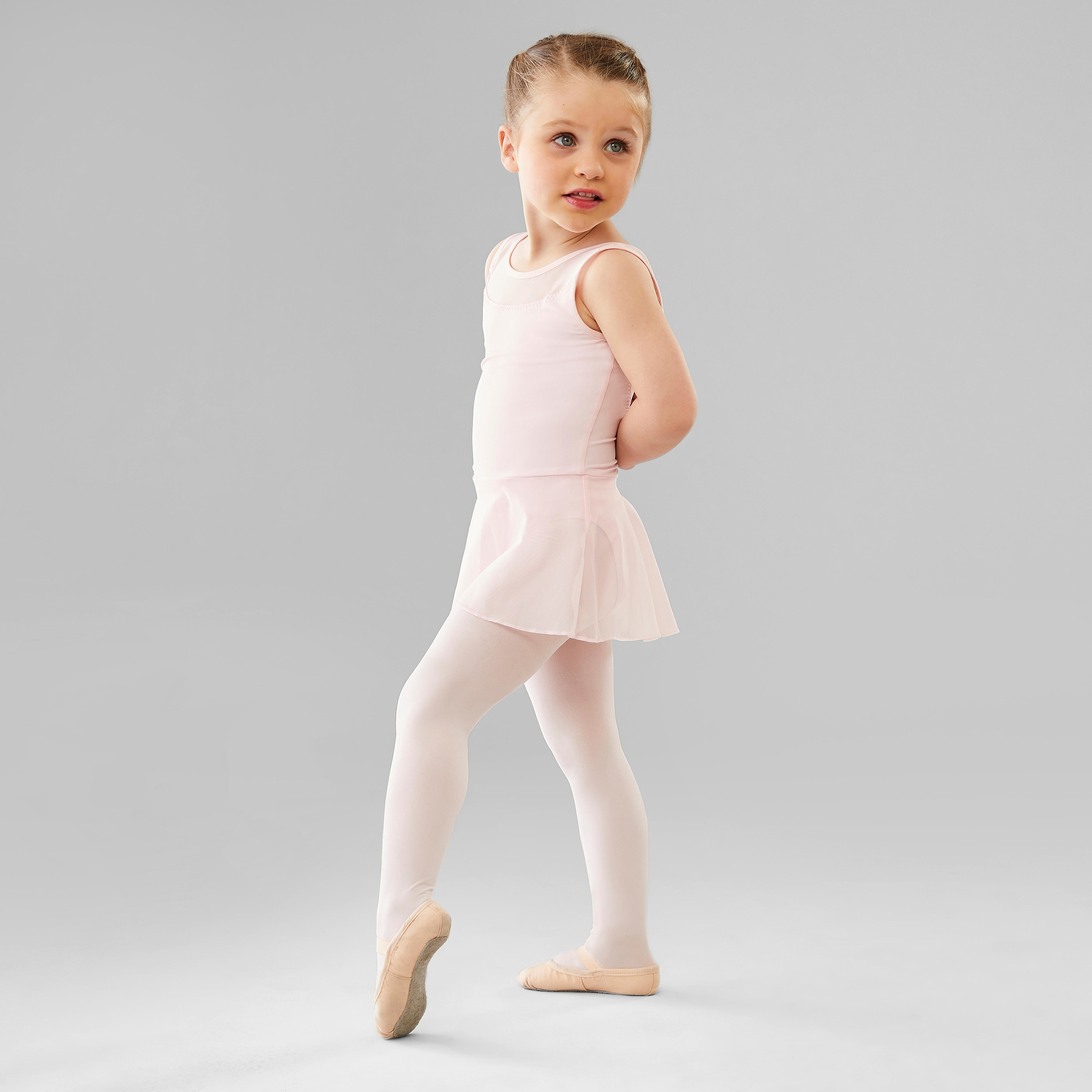 Girls Mixed Media Ballet Skirted Leotard Pink Decathlon