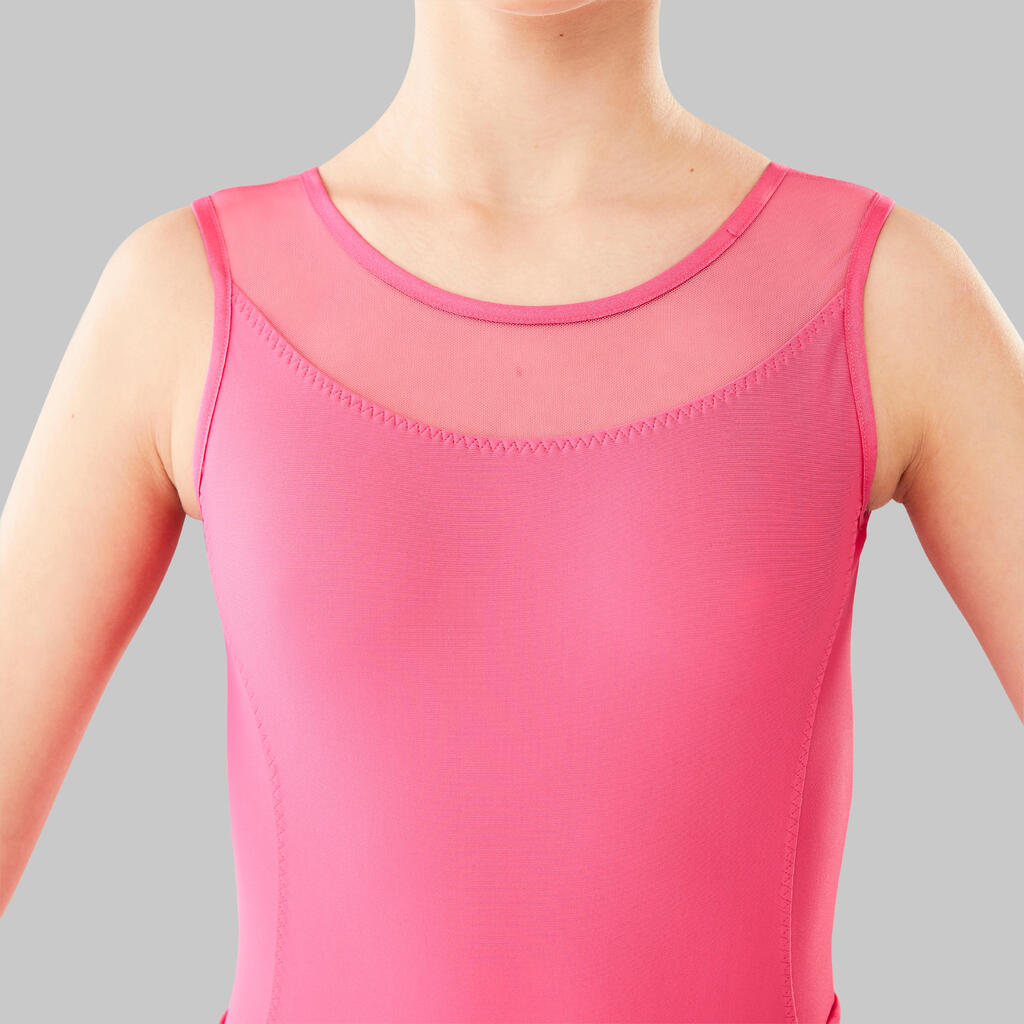 Girls' Mixed Media Ballet Leotard - Pink