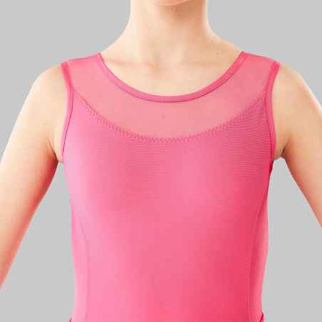 Girls' Mixed Media Ballet Leotard - Pink