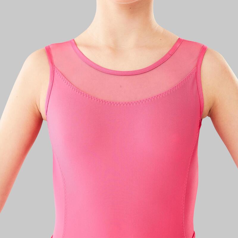 Tanzbody Ballett Bi-Material Mädchen rosa