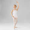 Dievčenský baletný trikot z dvojitého materiálu biely 
