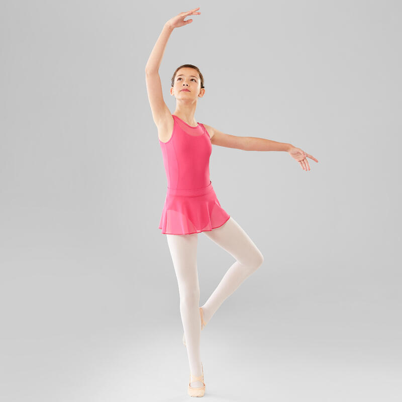 Tanzbody Ballett Bi-Material Mädchen rosa