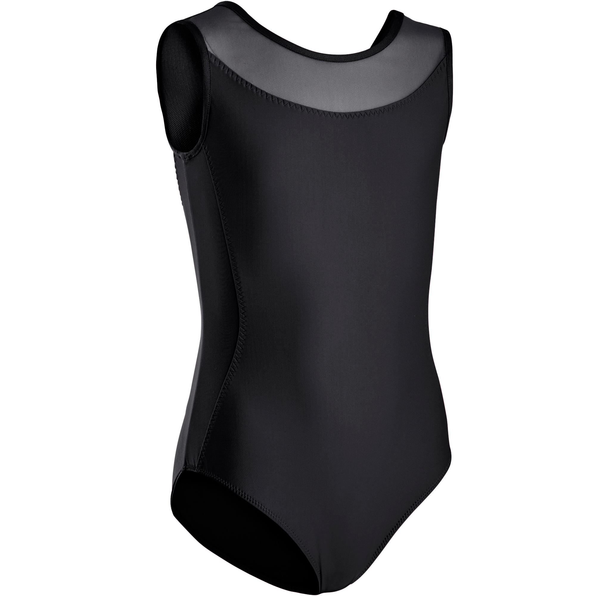 Body Balet Material Dublu Negru Fete Domyos By Decathlon