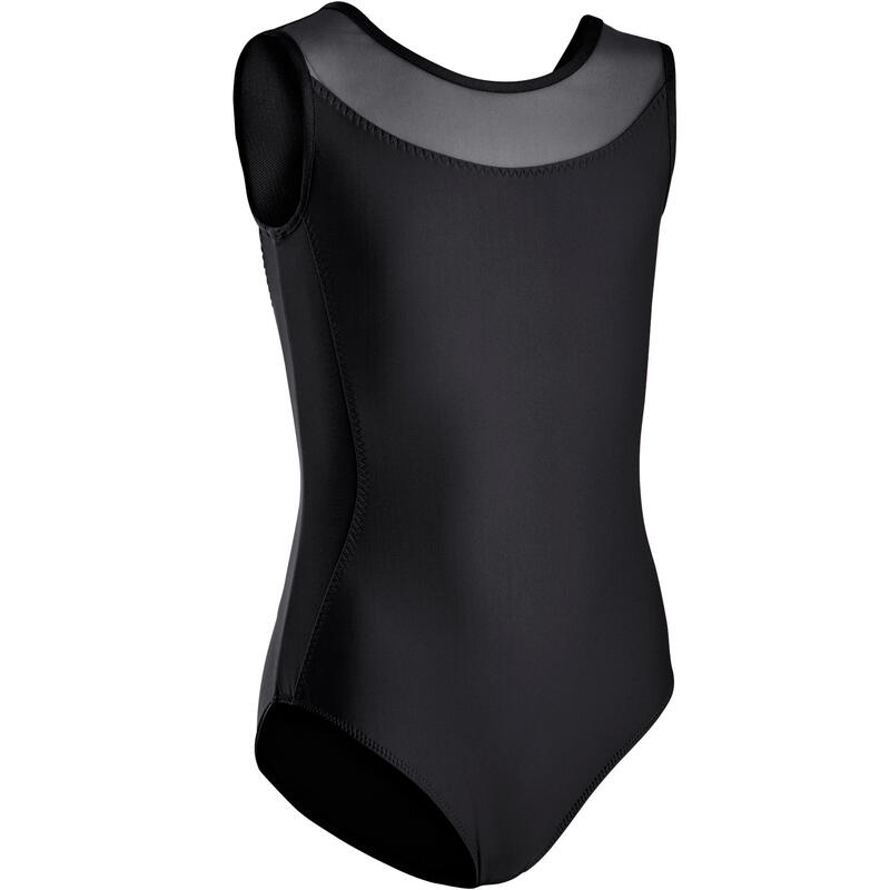 Maillot Danza Clásica Niña Negro Bimaterial