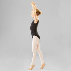 Girls' Short-Sleeved Ballet Leotard - Black