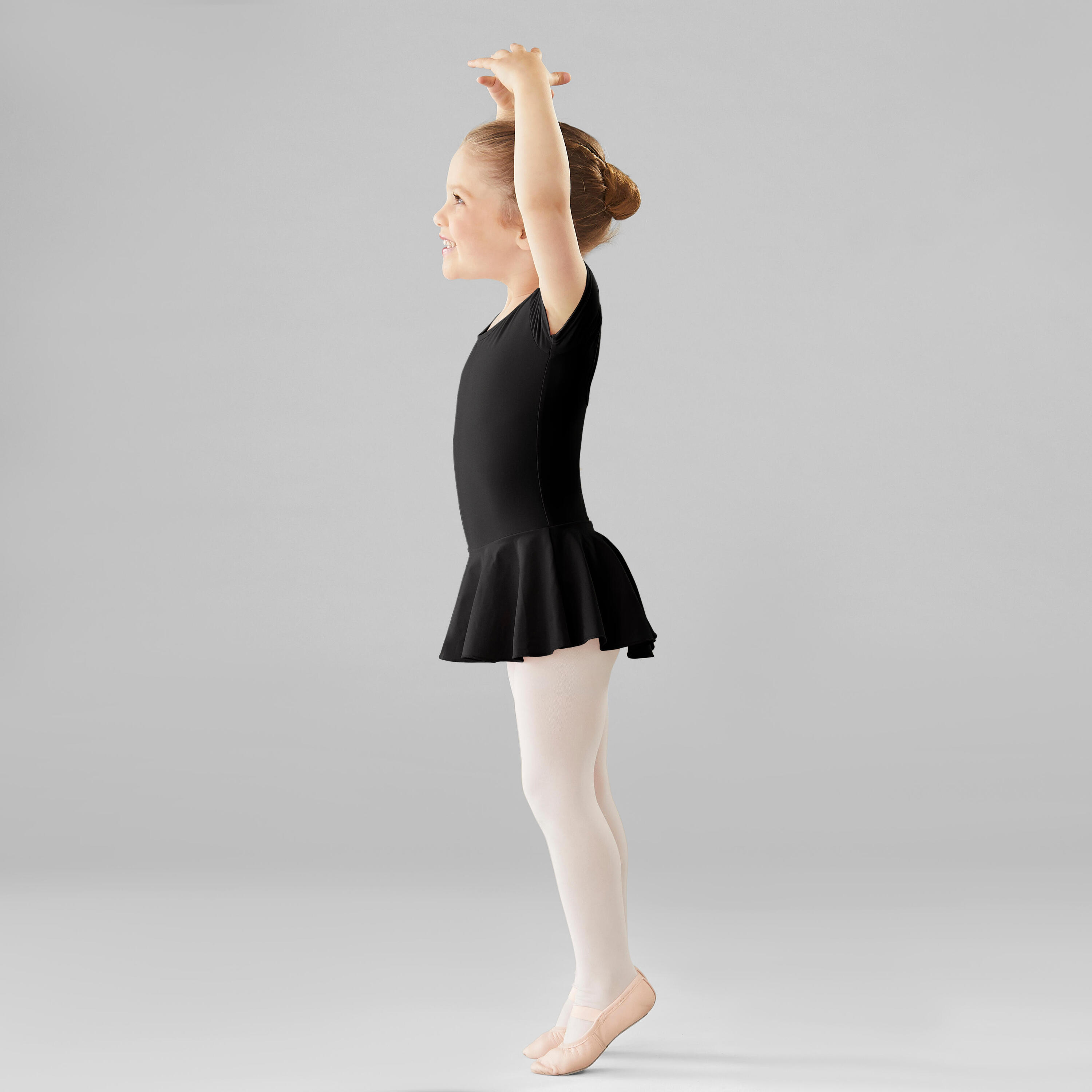 Girls' Ballet Skirted Leotard - Black 3/6