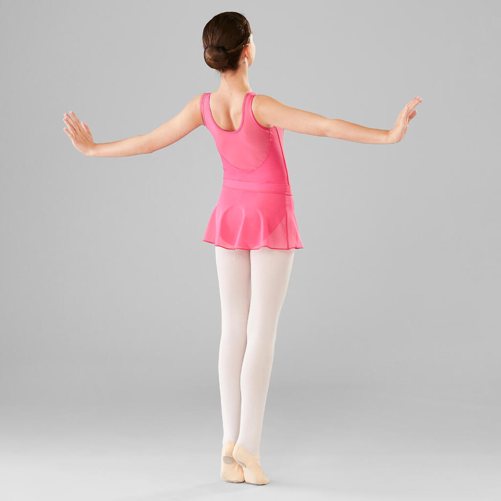 Girls' Mixed Media Ballet Leotard - Pink