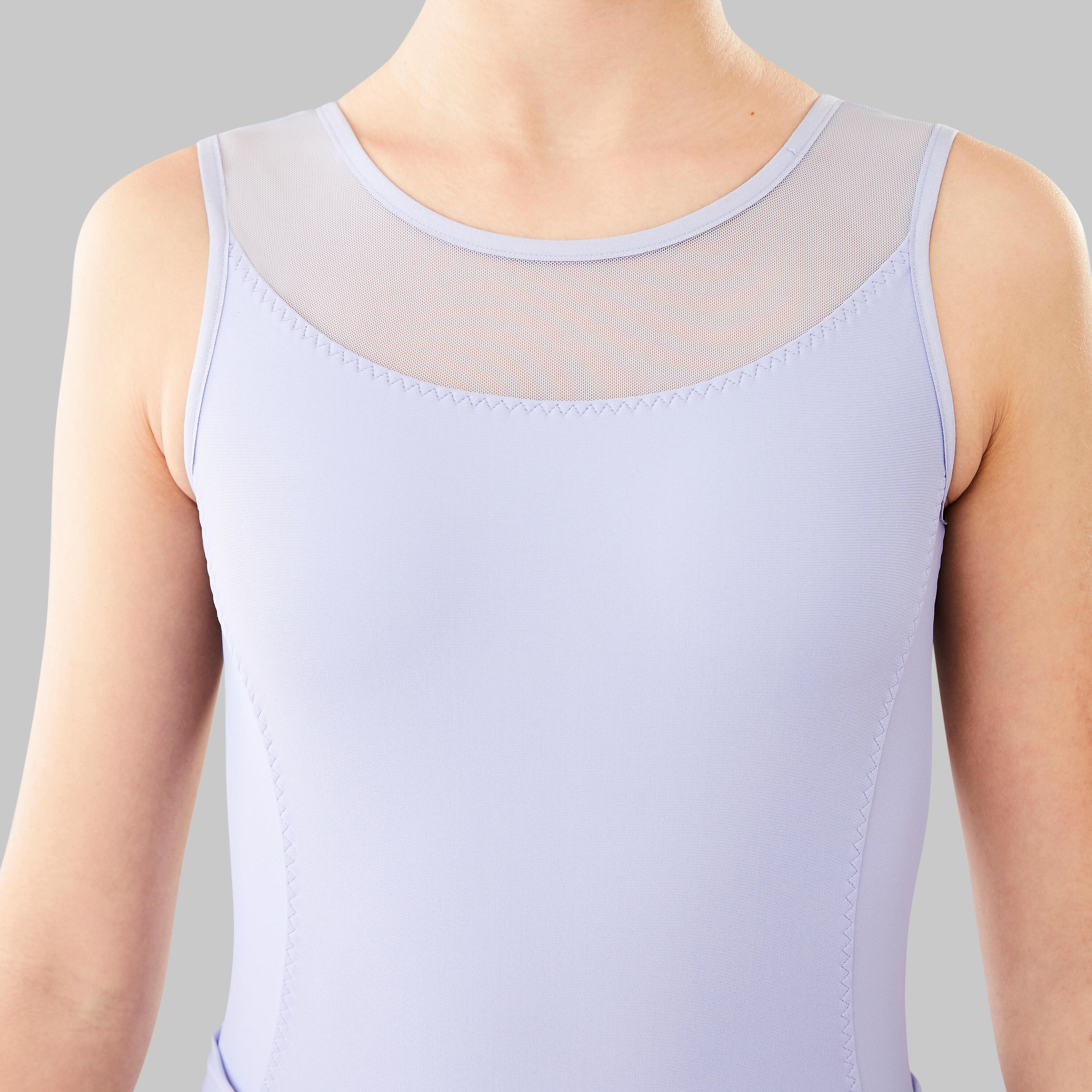 Girls' Mixed Media Ballet Leotard - Lilac 2/8