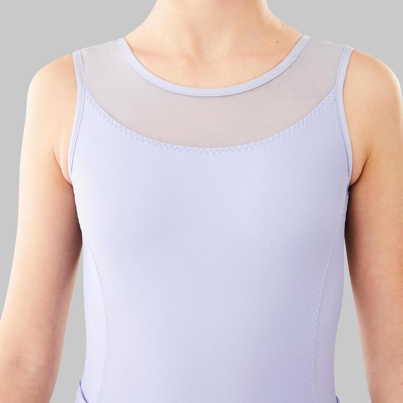 Dívčí baletní trikot ze dvou materiálů fialový