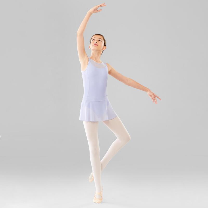 Dívčí baletní trikot ze dvou materiálů fialový