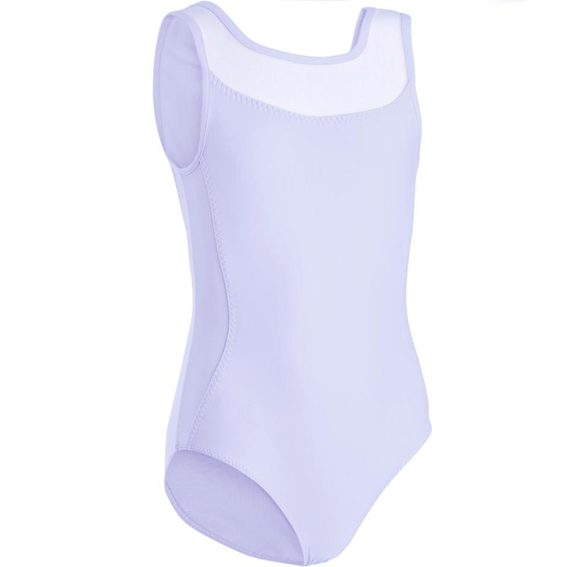 Dívčí baletní trikot ze dvou materiálů fialový