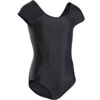 Girls' Short-Sleeved Ballet Leotard - Black