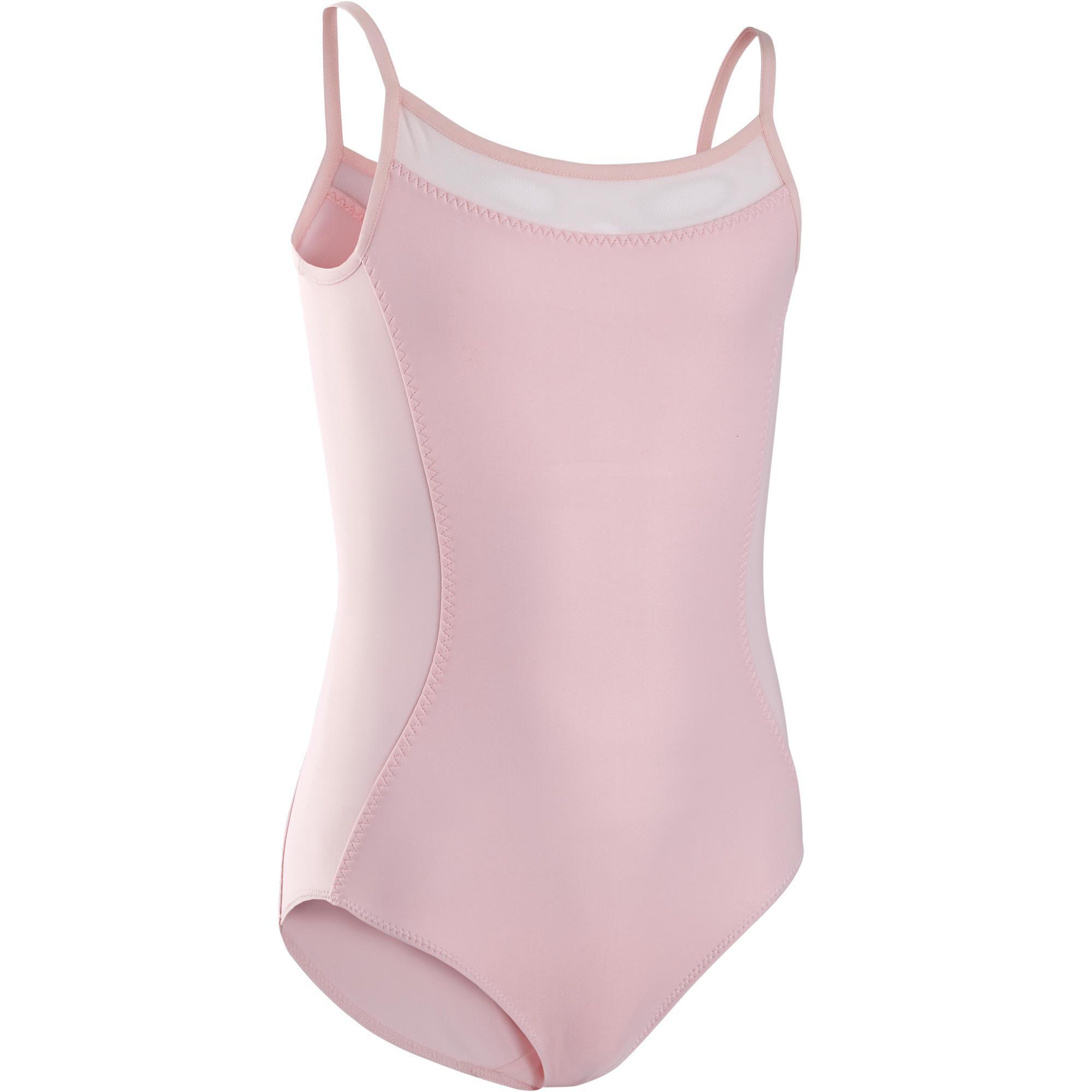 Girls' Ballet Strapped Leotard Pink Domyos by Decathlon