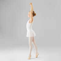 Girls' Mixed Media Ballet Leotard - White