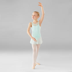 Maillot ballet domyos niña dos tejidos verde claro