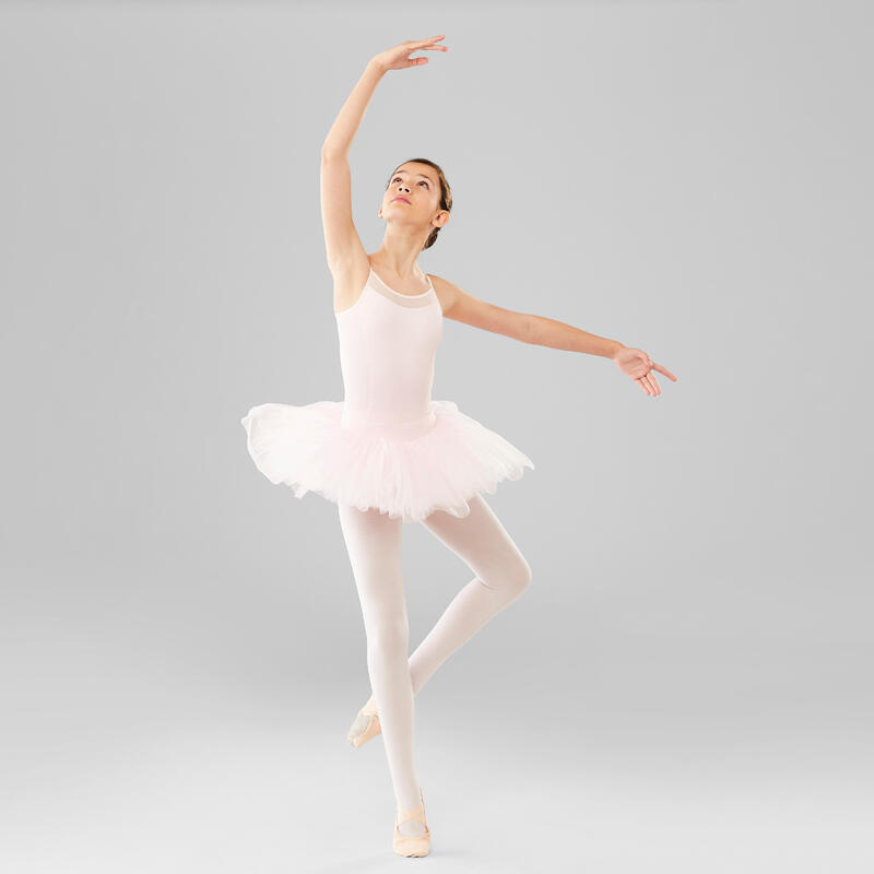Justaucorps danse classique rose à bretelles fille