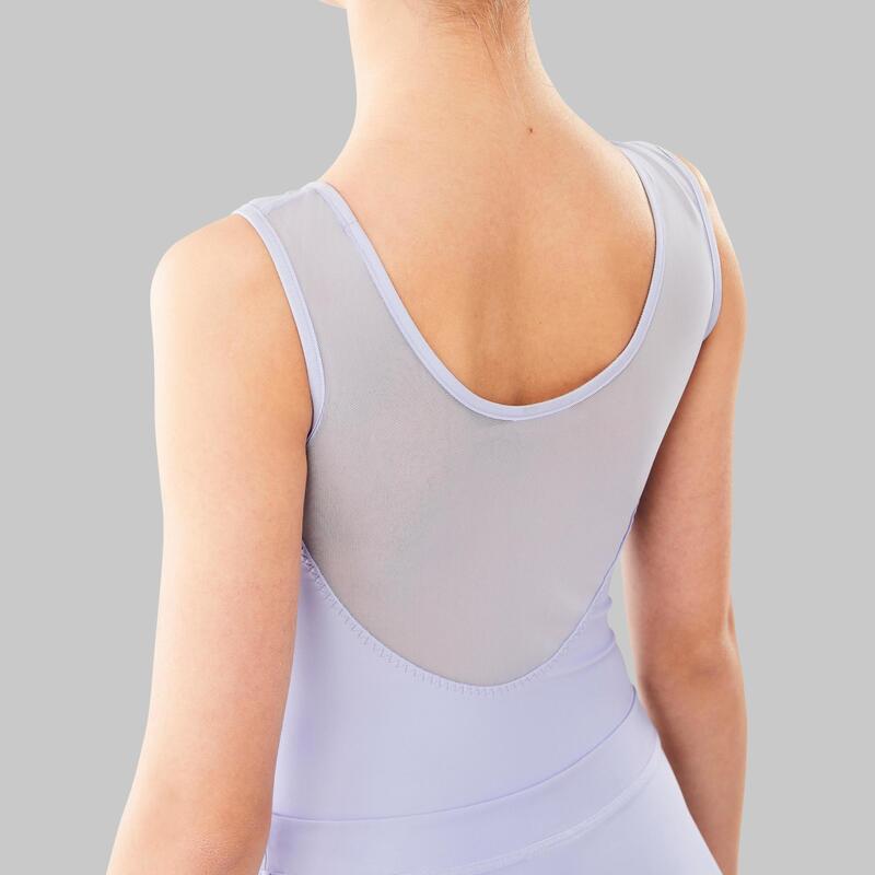 Dívčí baletní trikot ze dvou materiálů fialový