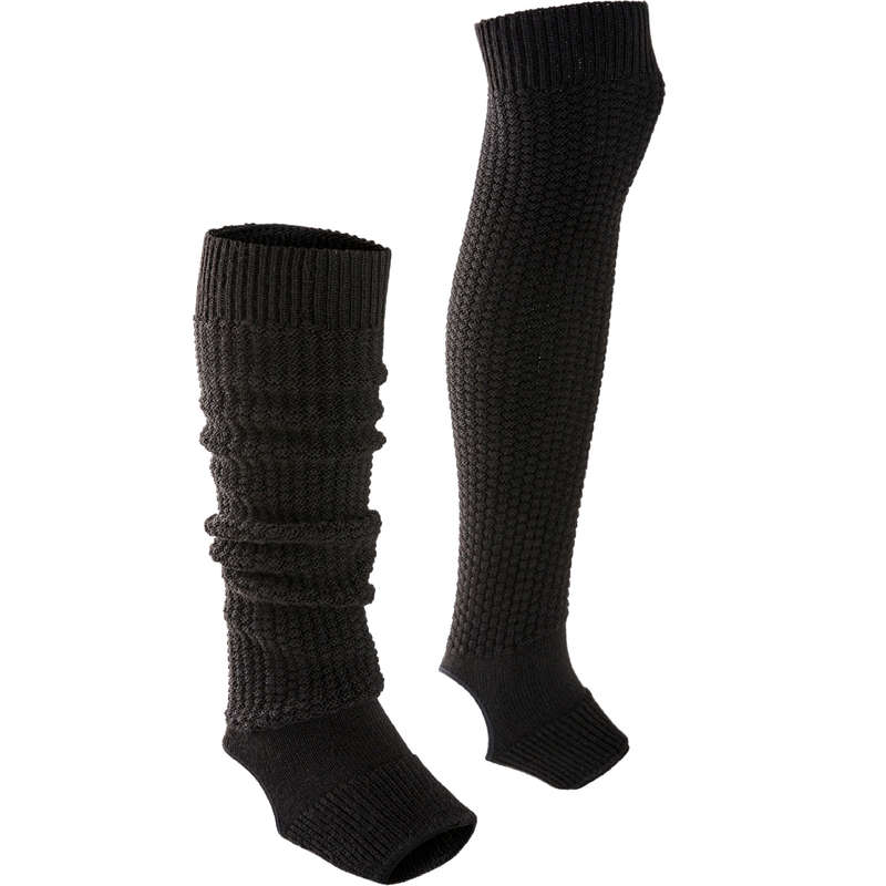 DOMYOS Women's Stirrup Leg Warmers Black Decathlon