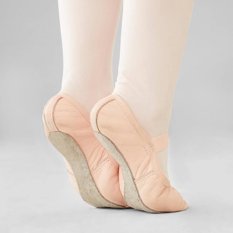 Sepatu Balet Demi-Pointe Sol Penuh Kanvas Ukuran 8C hingga 6,5 - Pink