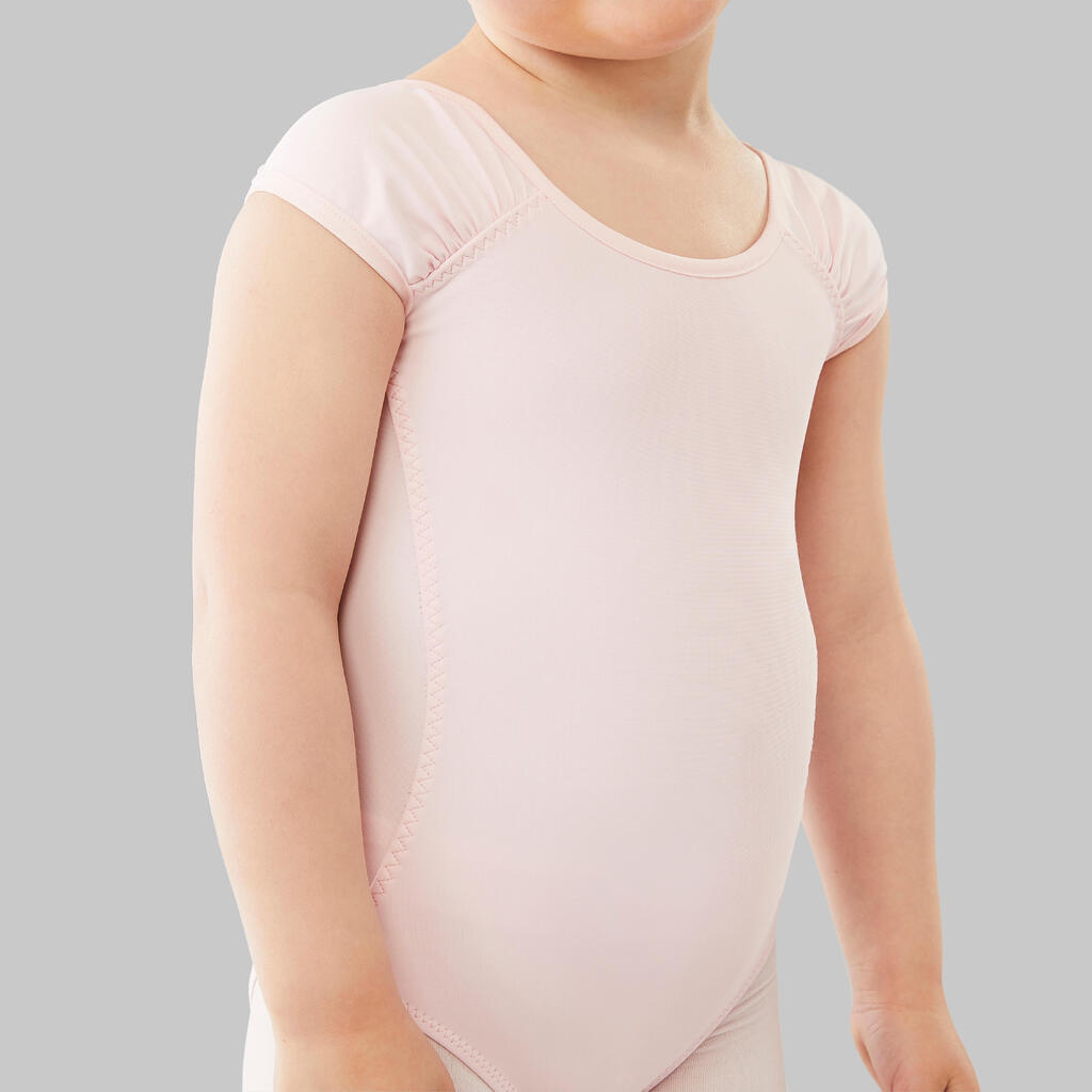 Justaucorps danse classique rose pale manches courtes fille