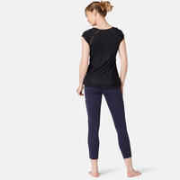 Women's Piped 7/8 Fitness Leggings 510 - Navy Blue/Black