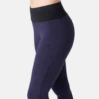 Women's Piped 7/8 Fitness Leggings 510 - Navy Blue/Black