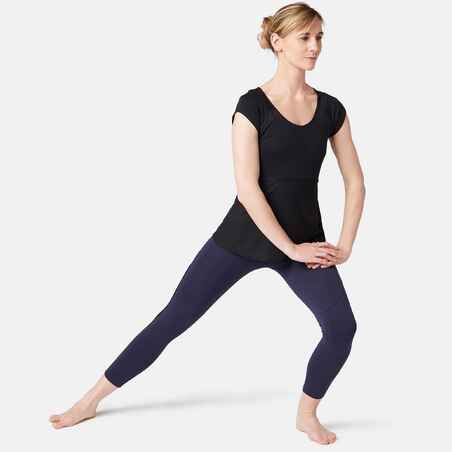 Women's Piped 7/8 Fitness Leggings 510 - Navy Blue/Black