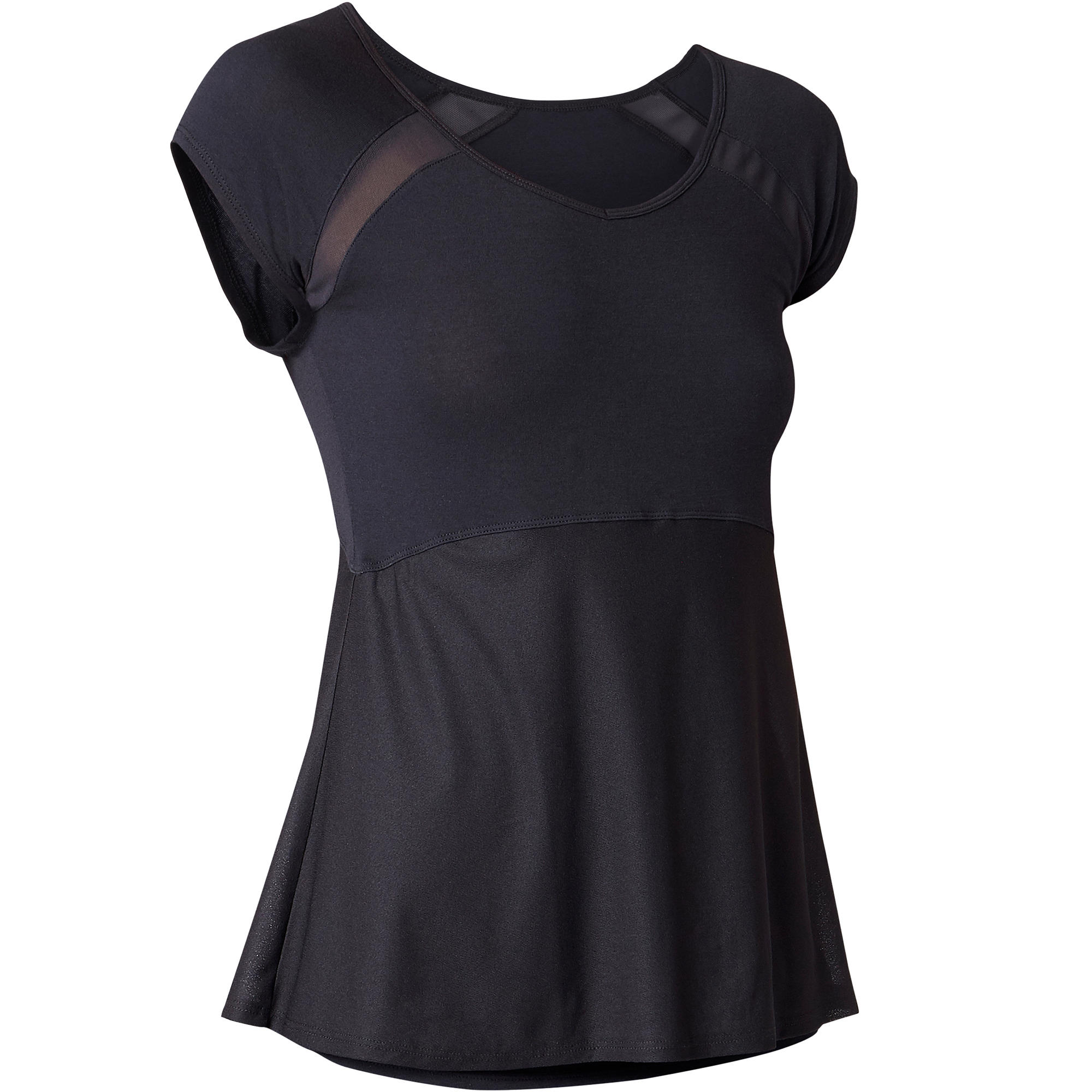 2-in-1 Women's Gentle Gym & Pilates T-Shirt - Black 8/8