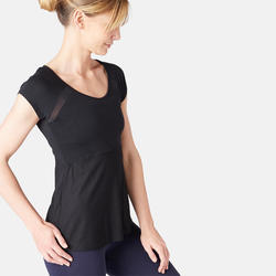 T-Shirt 2 en 1 Pilates Gym douce femme noir