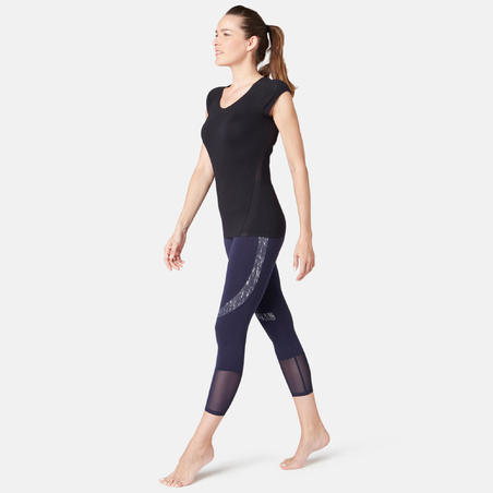 T-Shirt 530 dévoré Pilates Gym douce femme noir