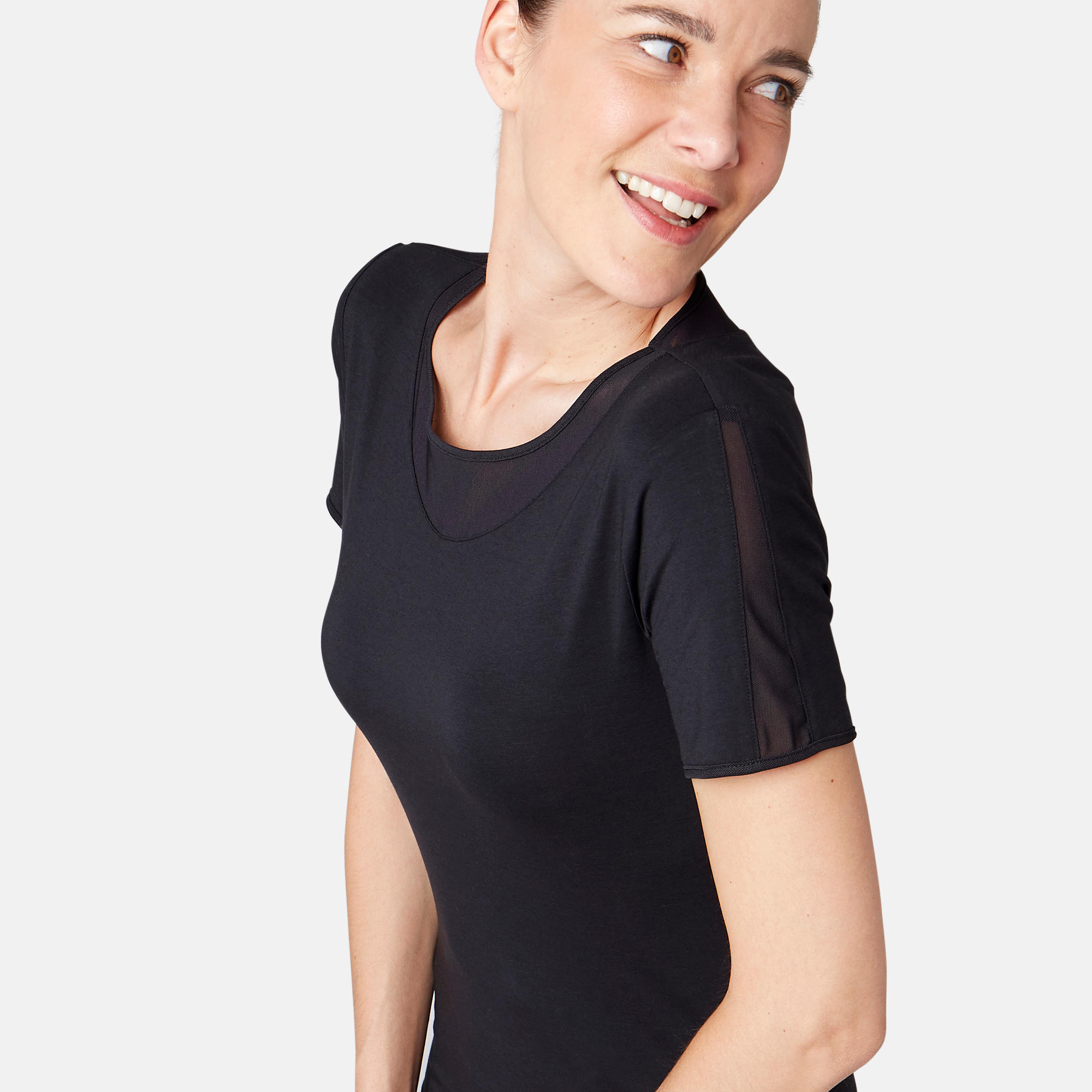 520 Tulle Women's Pilates & Gentle Gym T-Shirt - Black 5/7